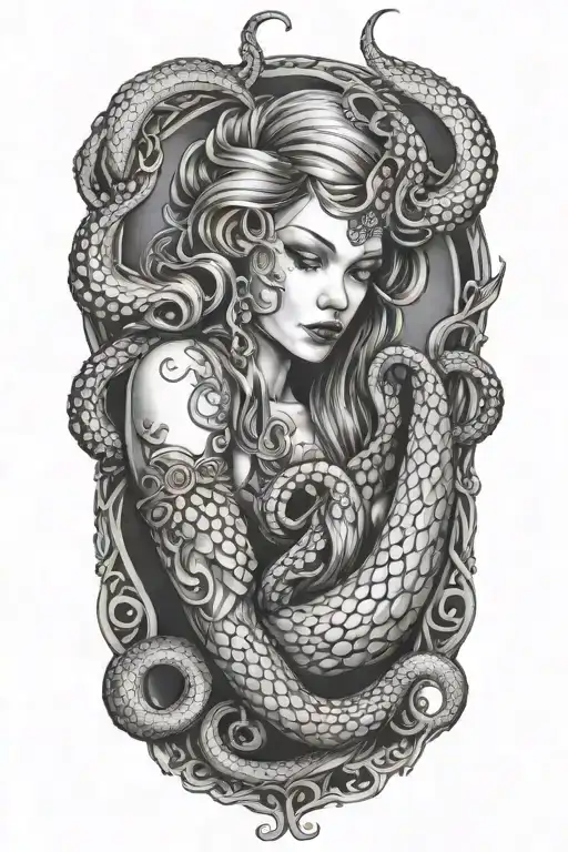 Octopus Wrapped Around Mermaid Sexy