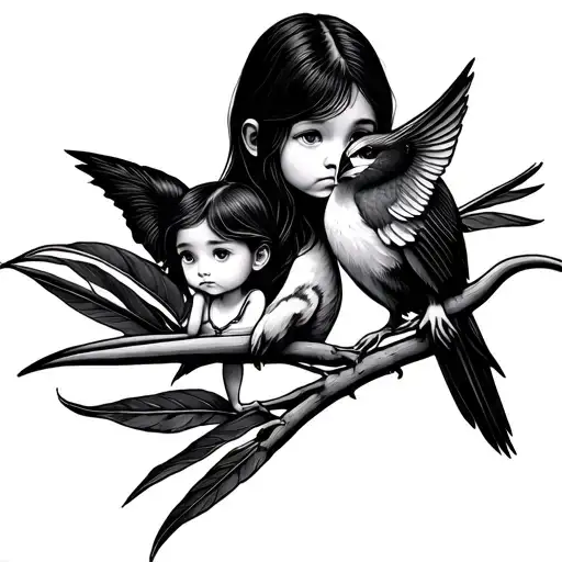 Children And Bird Of Paradise