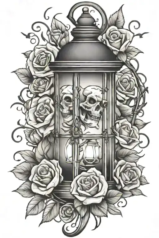 Halloween Lantern With Roses
