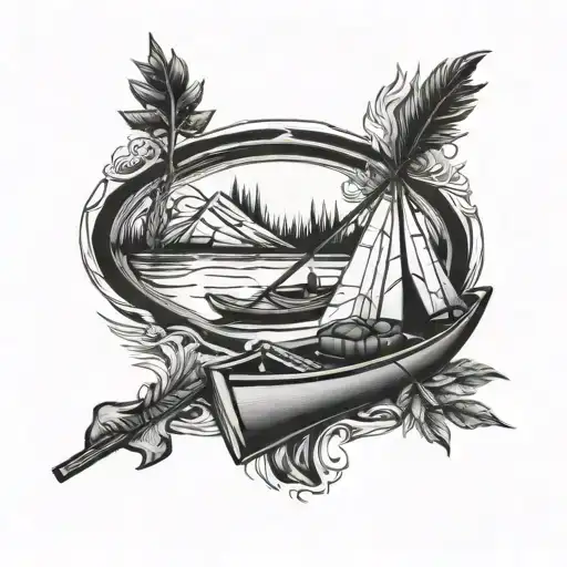 Kayak And Fire And Tipi