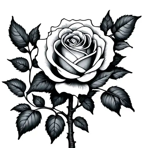 Rose Growing Trees With Leafs