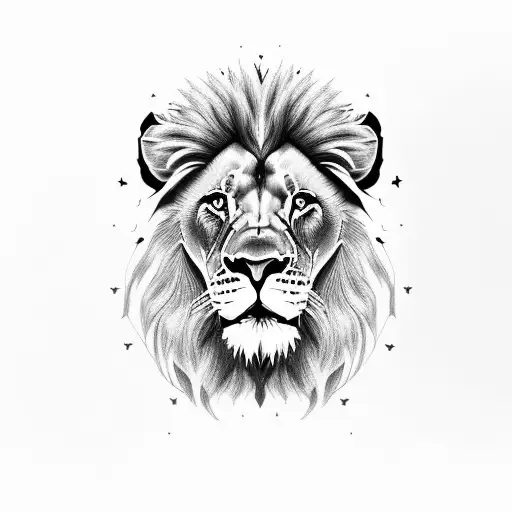 Lion Perfil Whit Stars