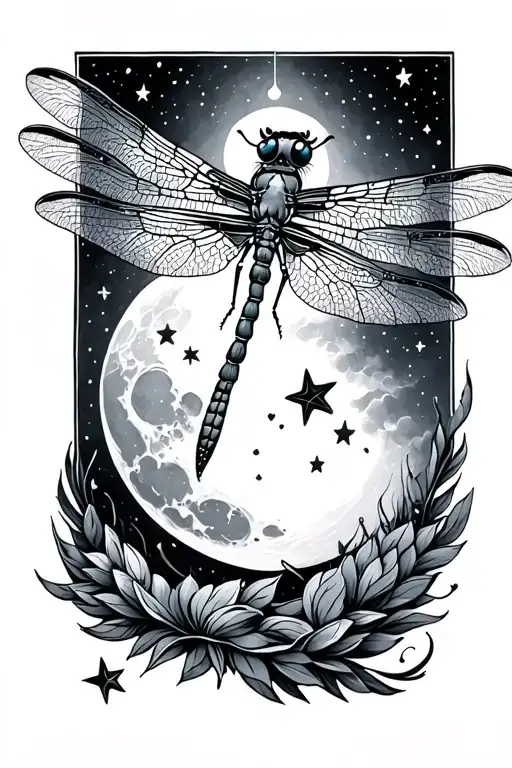 Moon Dragonfly Stars Love Childloss