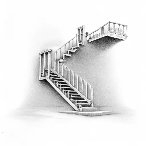 Stairs To A Door Split In Heaven And Hell