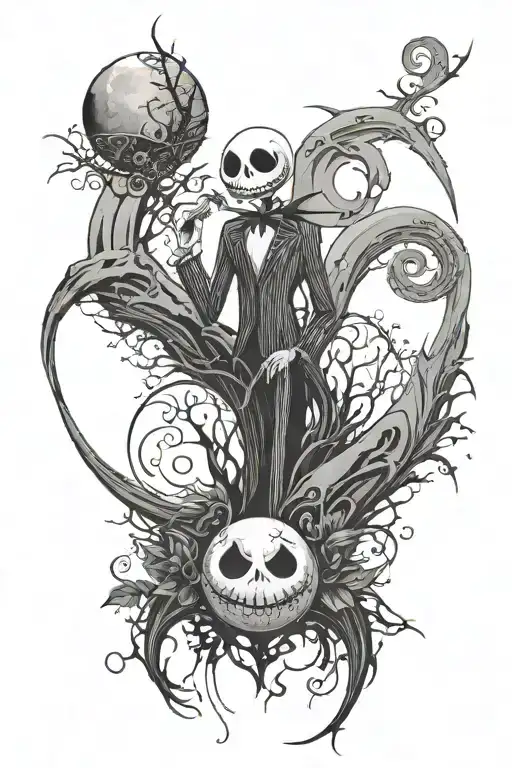 Nightmare Before Christmas Jack And Zero Eclipse Moon