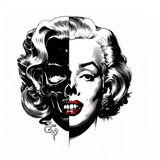 Half Skull Half Marilyn Monroe Face