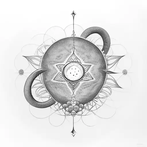 Minimalistic Planet Venus Tattoo With Discrete Chakras