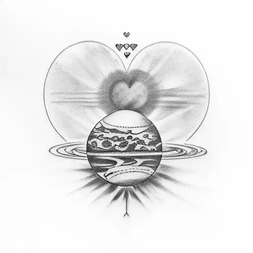 Planet Venus Tattoo In Non Perfect Circular Shape Minimalistic With Heart Chakra