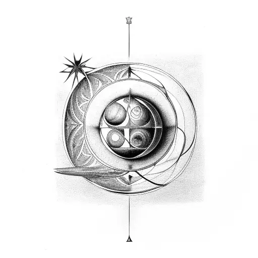Planet Venus With Elements Of Sacred Geometry Around