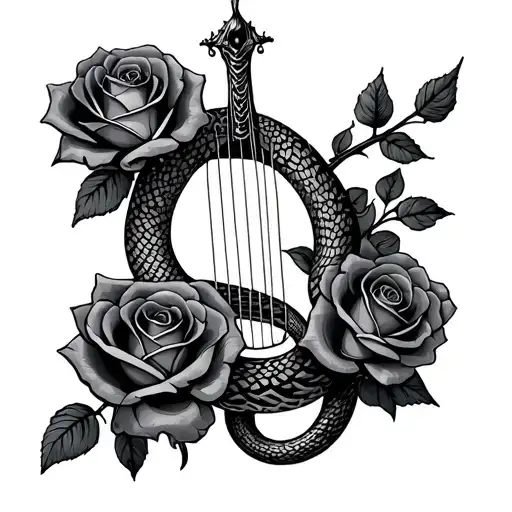 Lyre Roses Snake Wrapped