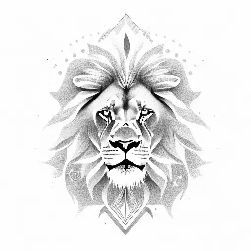 Leo Star Symbol With Lion