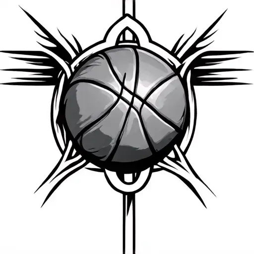 Basketball Religious Symbol Intertwined