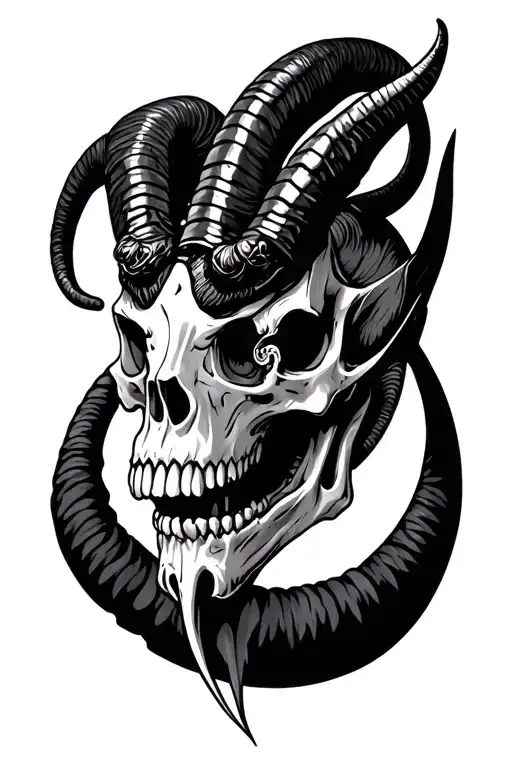 Scary Capricorn Skull