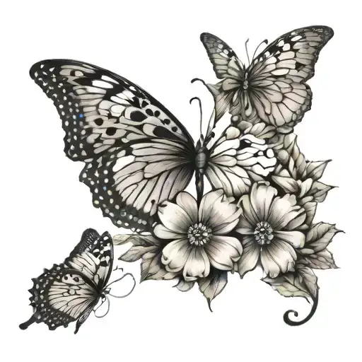 Flowers Butterflies Trees Colors Sunset