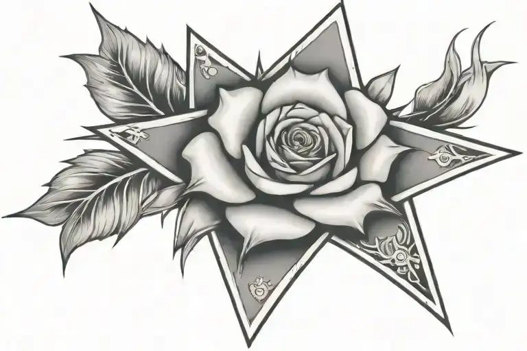 Rose And Throwing Star