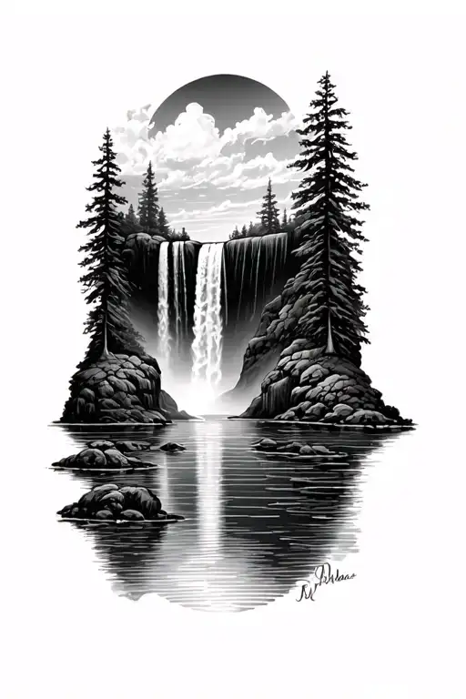 Waterfall With Lake At The Base