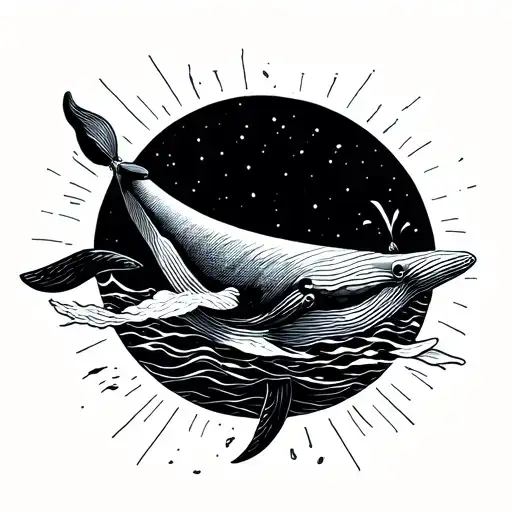 Whale Fine Line Tattoo Line