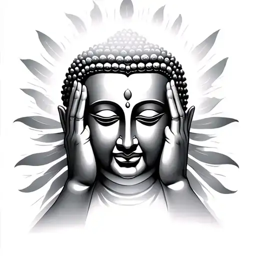 Buddha Covering His Eyes With His Hands