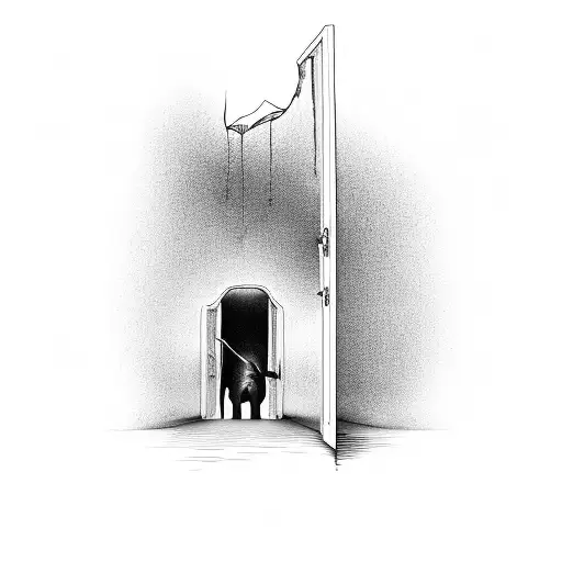 Open Door Leading To The Ocean