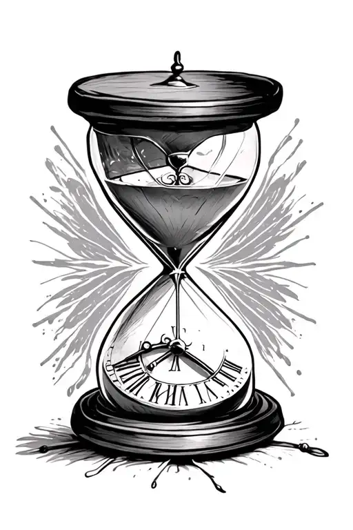 Hourglass With Clock Face