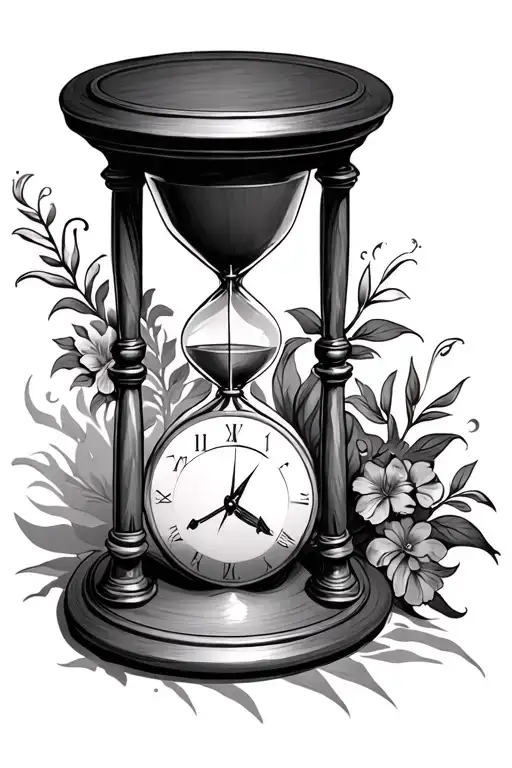 Hourglass With Clock Face