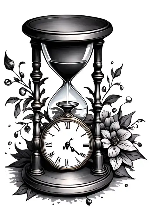 Hourglass With Clock Face