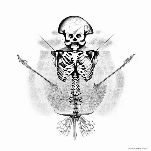 Coi Fish Skeleton Life And Death Duality Symbol