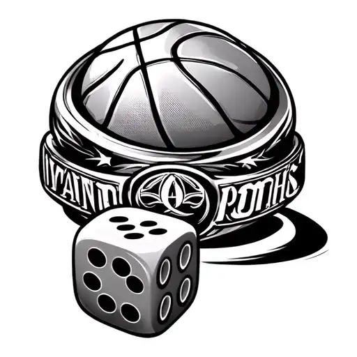 Rolling Dice And Basketball And Championship Ring