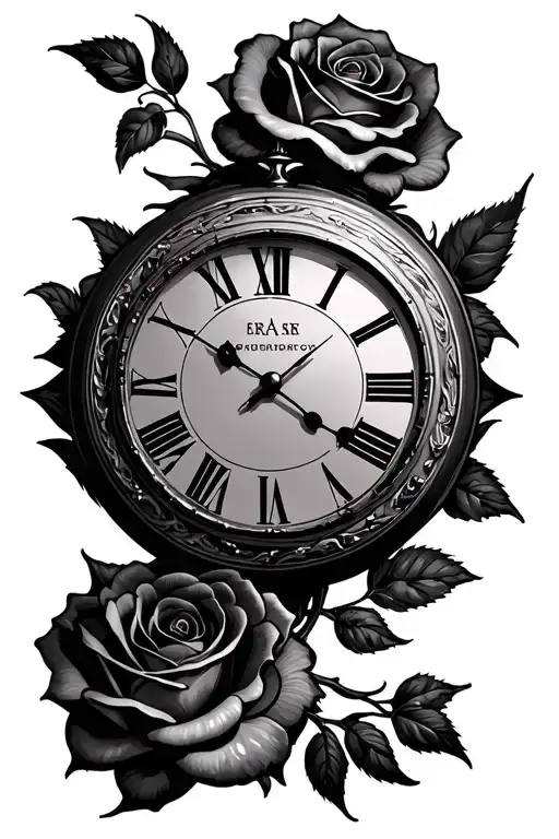 Clock And Rose Wrapped