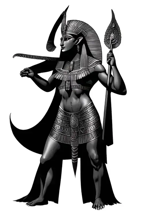 Sekhmet Egyptian Goddess Tattoo Design