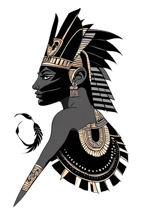 Sekhmet Egyptian Goddess Tattoo Design