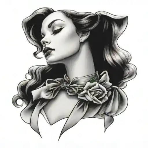 Combine A Traditional Sleeping Beauty Portrait With A Chd Ribbon As A Necklace