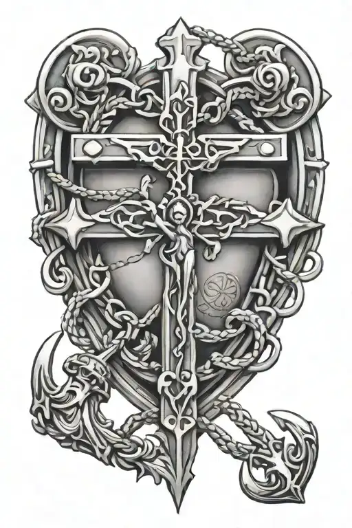 Crucifix Heart Anchor