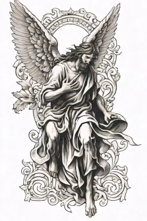 Biblical Angel And Jesus Christ