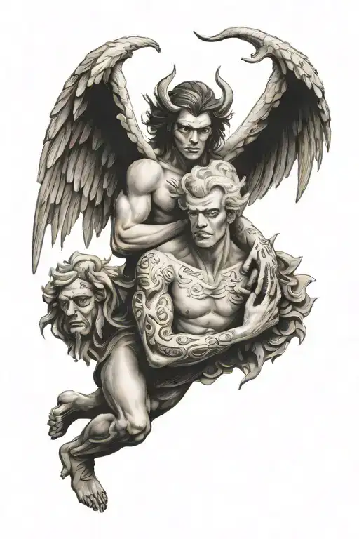 Angel And Demon Holding