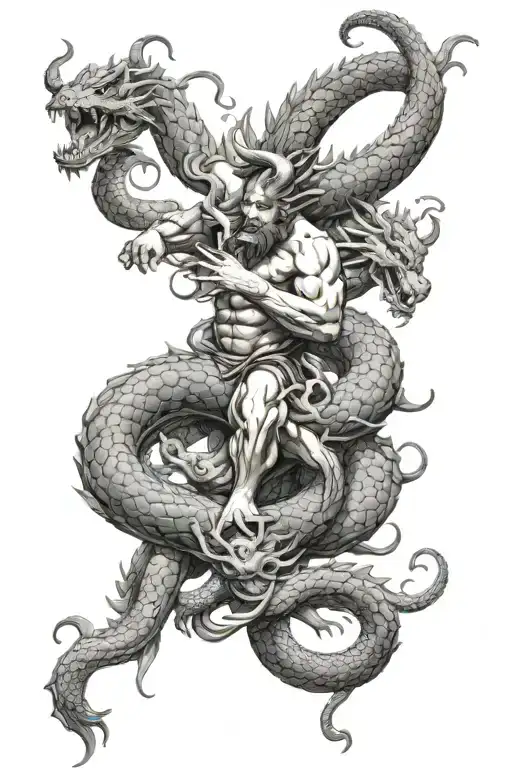 Hercules Fighting Hydra Dragon
