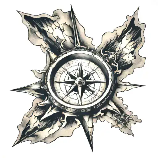 Map And Compass Surrounded