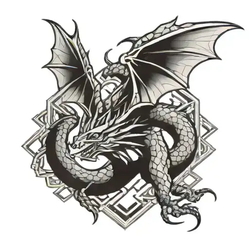 Dragon Geometric Design Incorporating