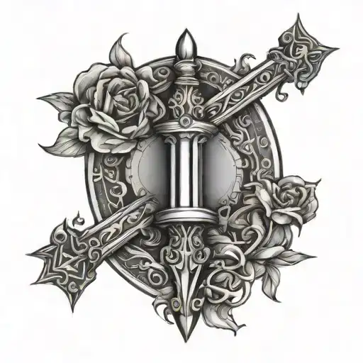 Sword And Staff Intertwined