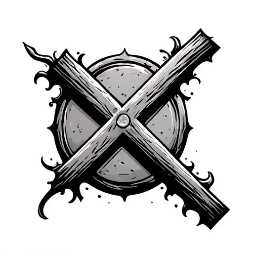 Weathered Cross With Space For Text