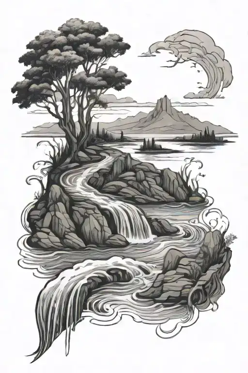 River Flowing Into Ocean View