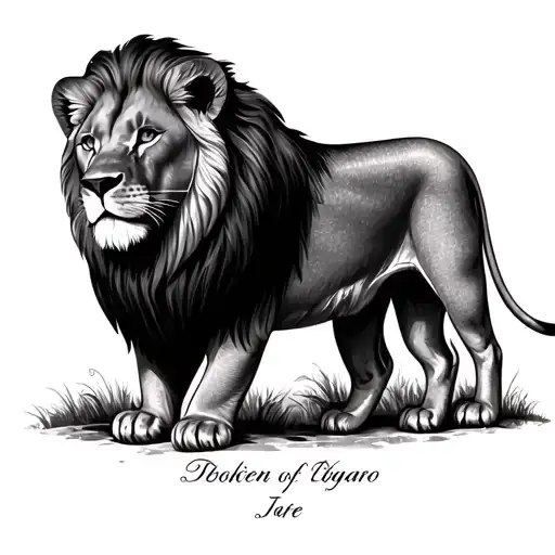 Lion And Cub With Name Incorporated