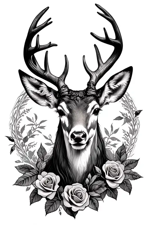 Deer With Roses In Horns
