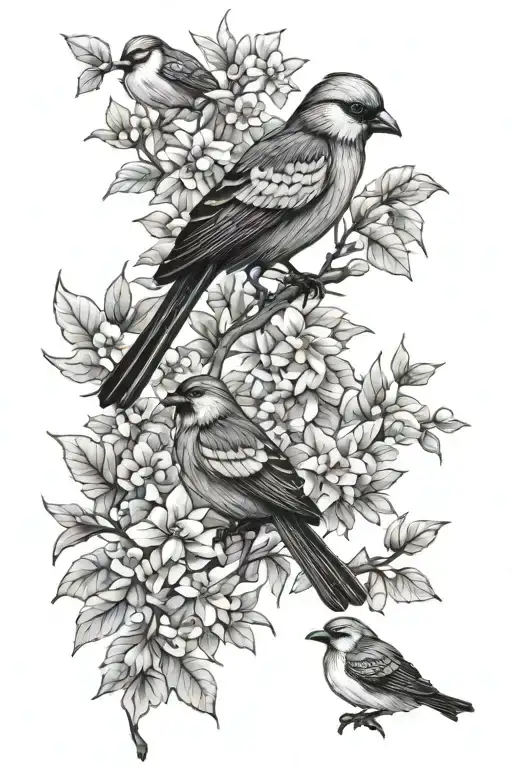 4 Birds And Nature Scene