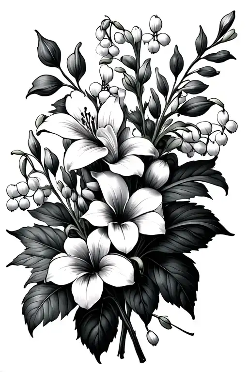 Larkspur And Lily Of The Valley Bouquet