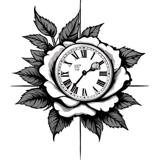 Compas Rose And Clock