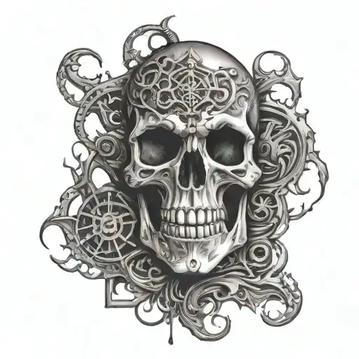 Design A Dark And Intricate Tattoo Combining Death Metal Elements And Urbex Imagery