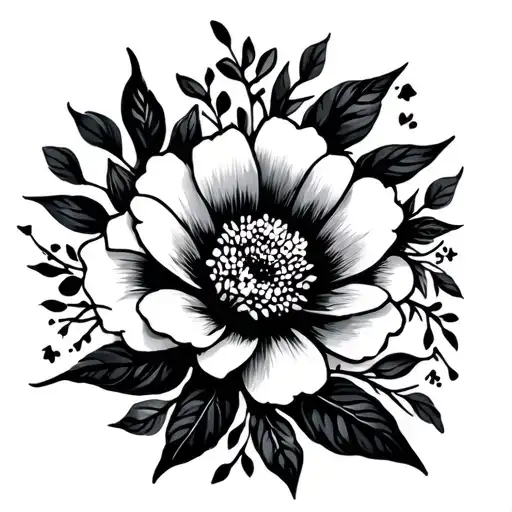 Floral For Child Silhouette