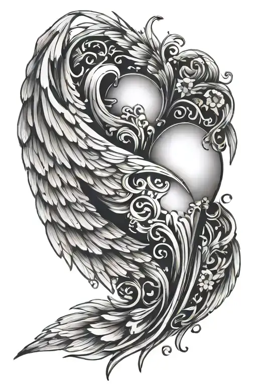 Broken Heart Blank Cards Forming Wings Spread