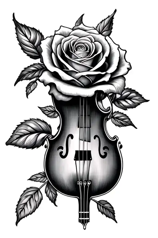 I Want A Tattoo That Is Only Carmen's Name With A Bass Rose